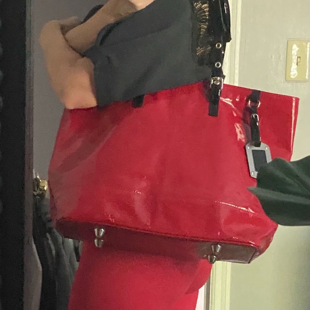 Via Repubblica Patent Italian Leather Bag
